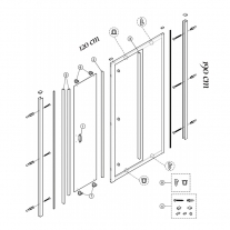 Usa culisanta Huppe, X1A, 120x190, formata din 2 elemente